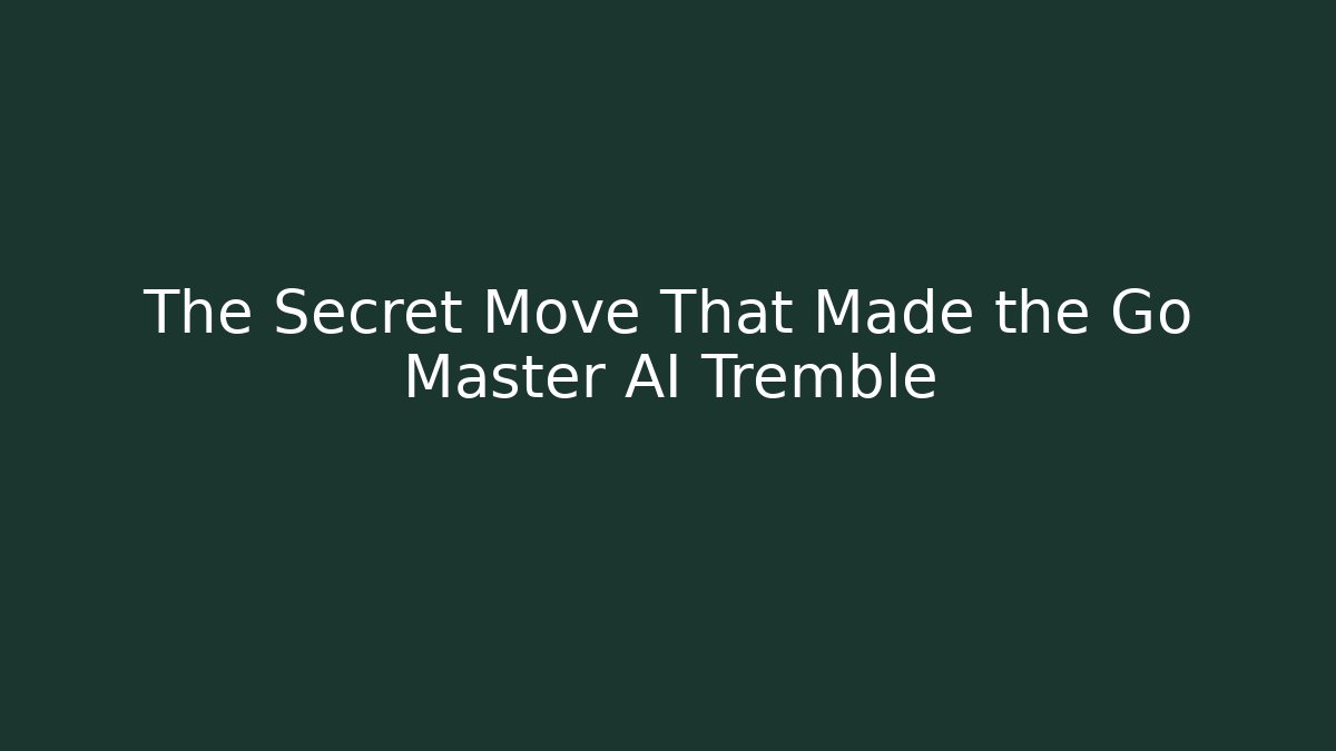The Secret Move That Made the Go Master AI Tremble