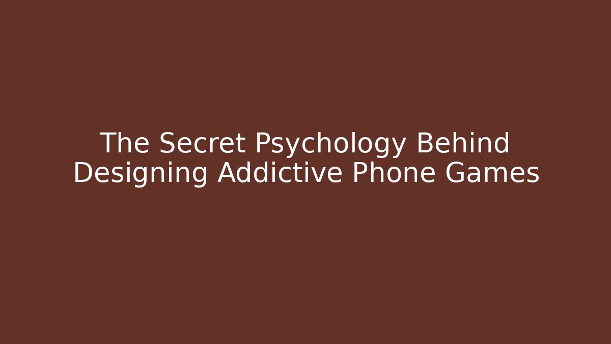 The Secret Psychology Behind Designing Addictive Phone Games