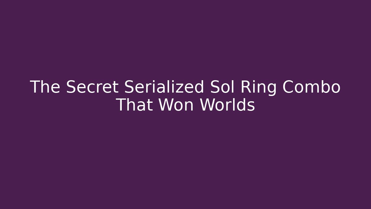 The Secret Serialized Sol Ring Combo That Won Worlds