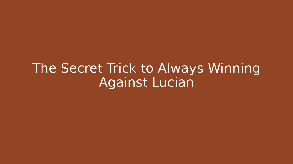 The Secret Trick to Always Winning Against Lucian
