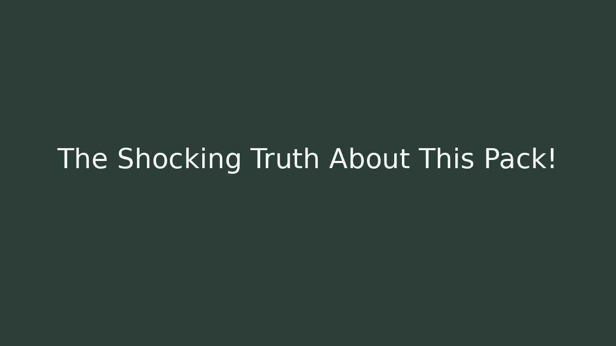 The Shocking Truth About This Pack! - Boomer Naturals