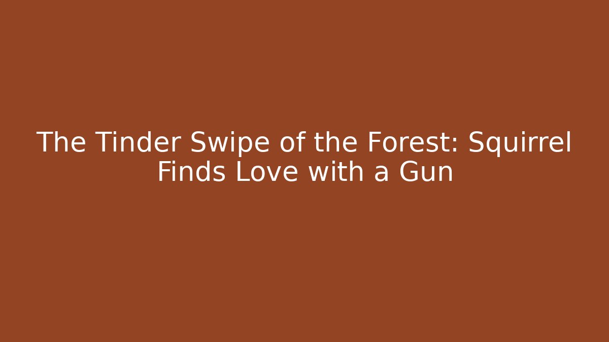 The Tinder Swipe of the Forest: Squirrel Finds Love with a Gun - Boomer Naturals