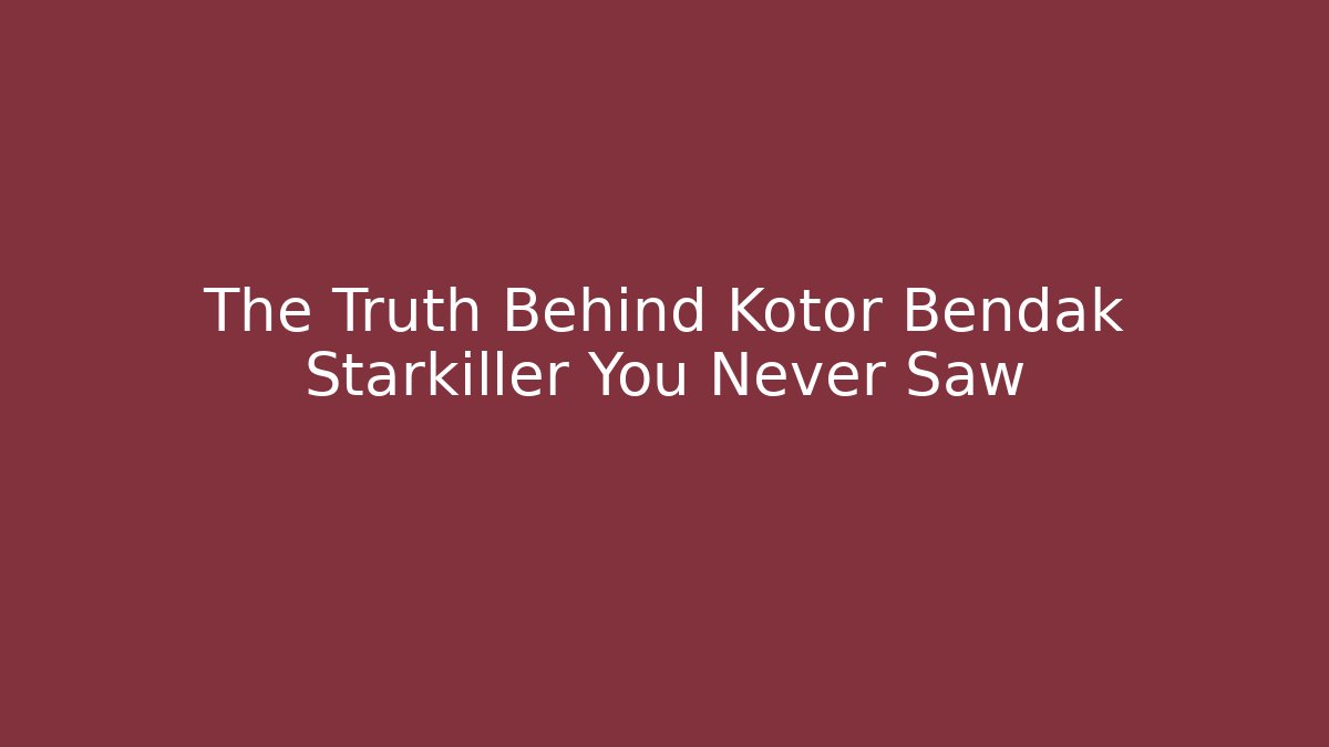 The Truth Behind Kotor Bendak Starkiller You Never Saw
