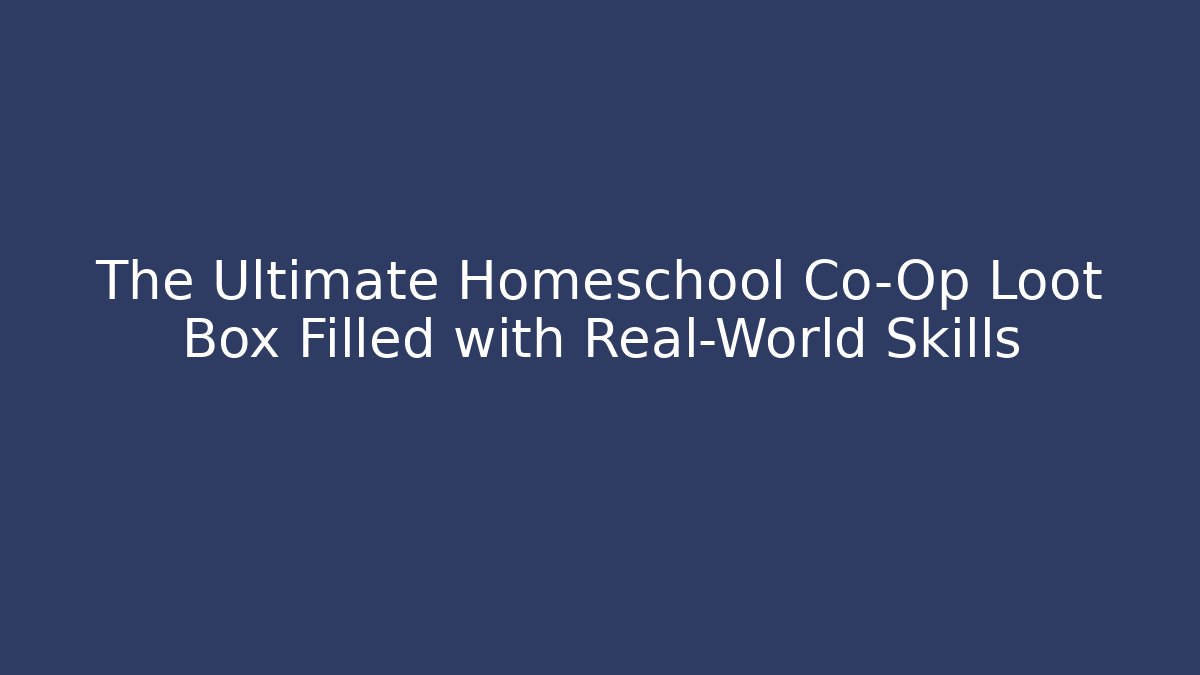 The Ultimate Homeschool Co-Op Loot Box Filled with Real-World Skills