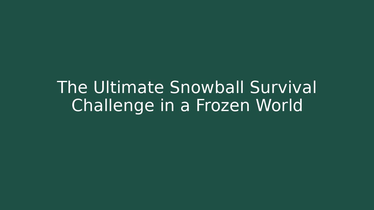 The Ultimate Snowball Survival Challenge in a Frozen World