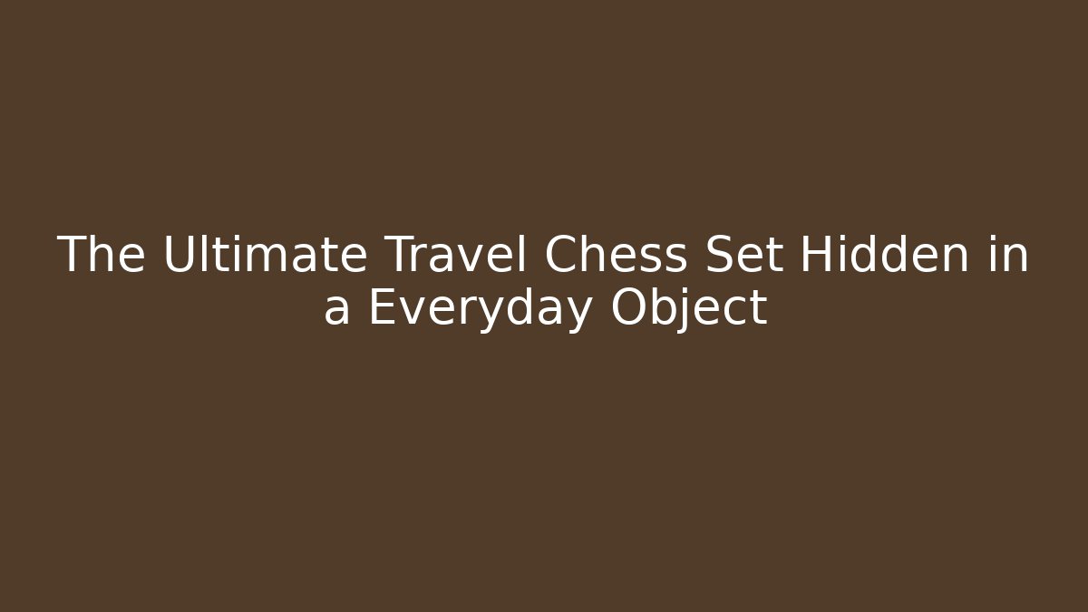 The Ultimate Travel Chess Set Hidden in a Everyday Object