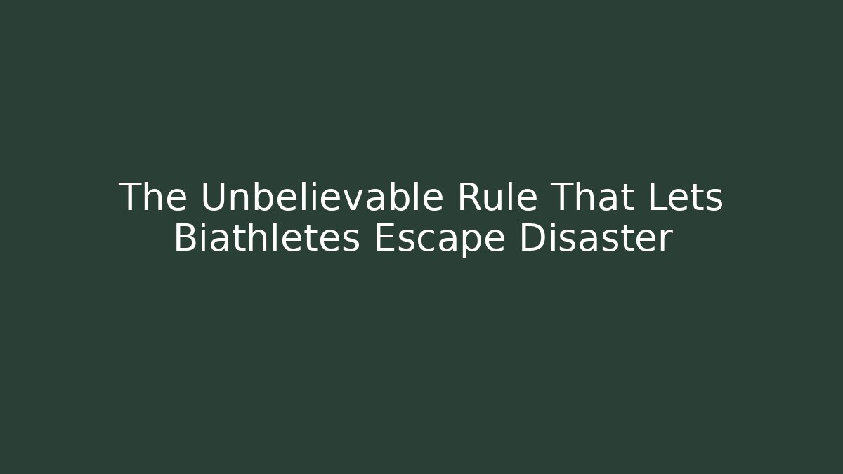The Unbelievable Rule That Lets Biathletes Escape Disaster