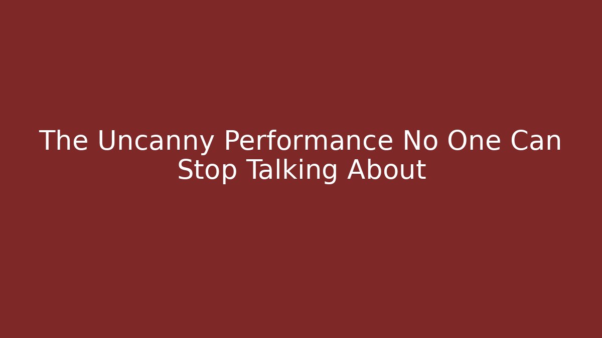 The Uncanny Performance No One Can Stop Talking About - Boomer Naturals