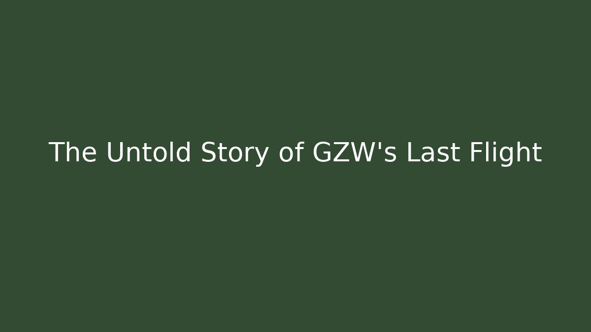 The Untold Story of GZW's Last Flight