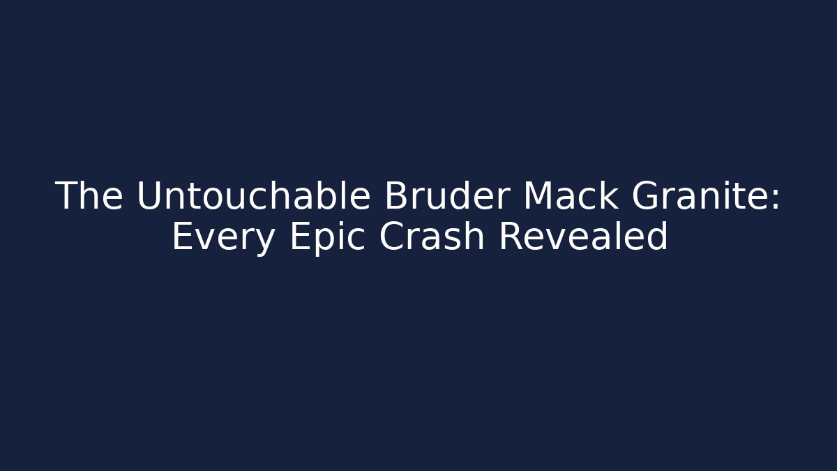 The Untouchable Bruder Mack Granite: Every Epic Crash Revealed