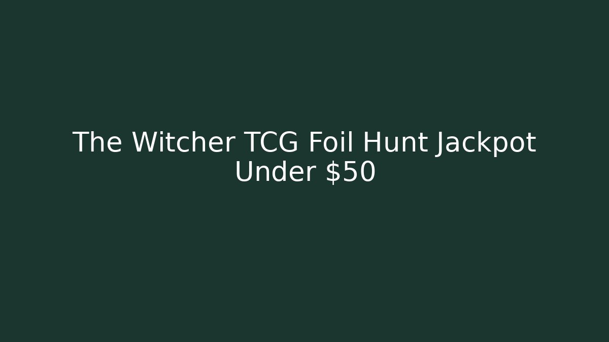 The Witcher TCG Foil Hunt Jackpot Under $50