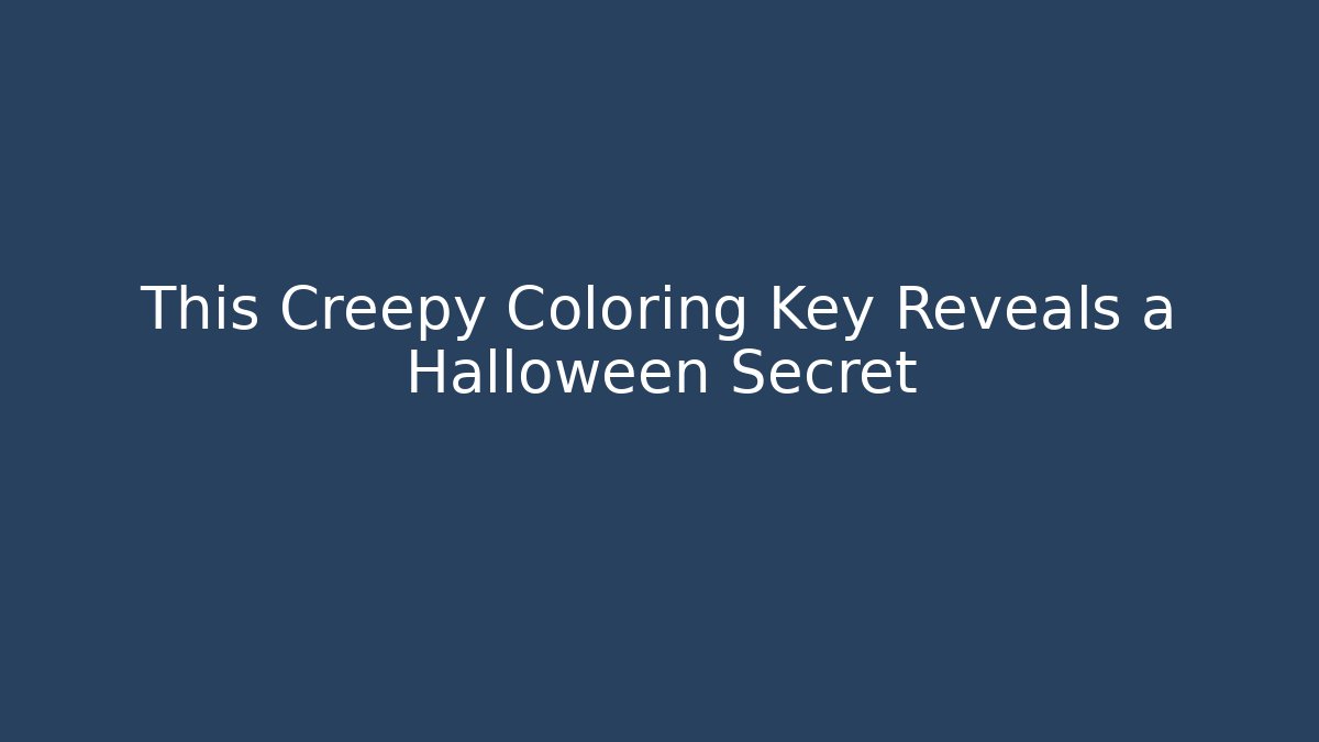 This Creepy Coloring Key Reveals a Halloween Secret