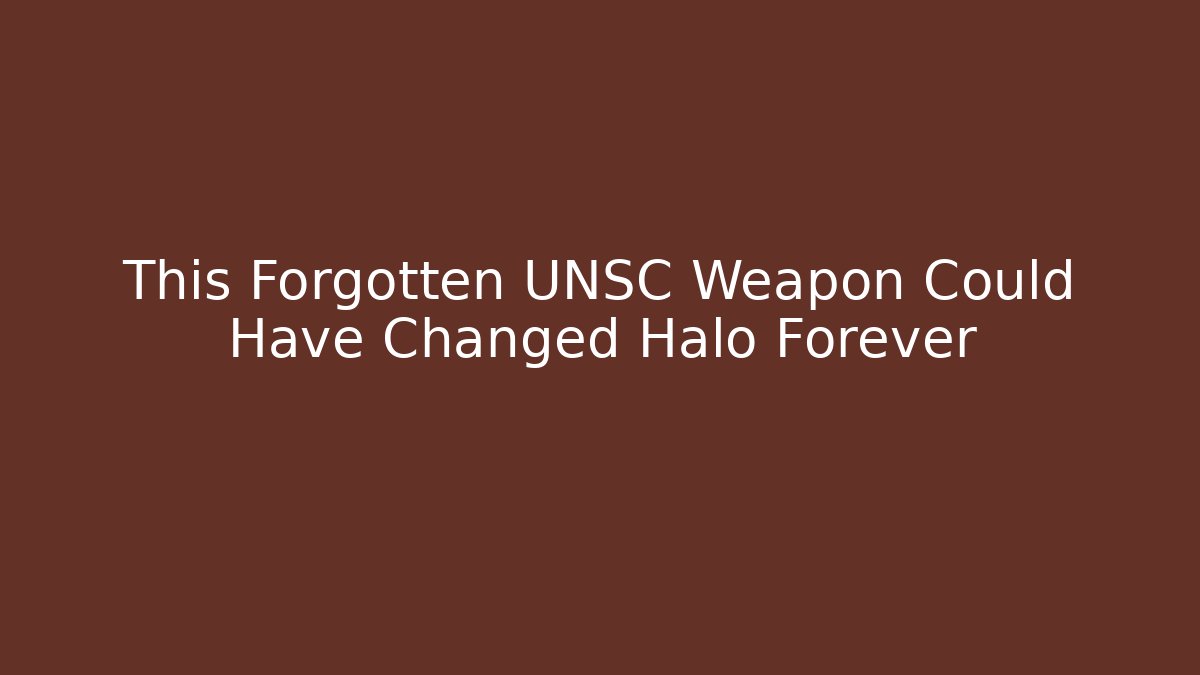 This Forgotten UNSC Weapon Could Have Changed Halo Forever