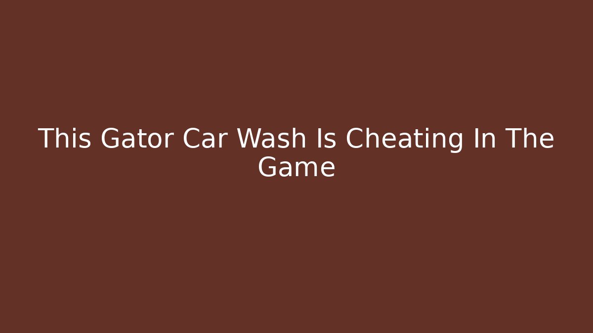 This Gator Car Wash Is Cheating In The Game