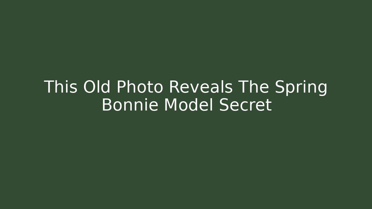This Old Photo Reveals The Spring Bonnie Model Secret