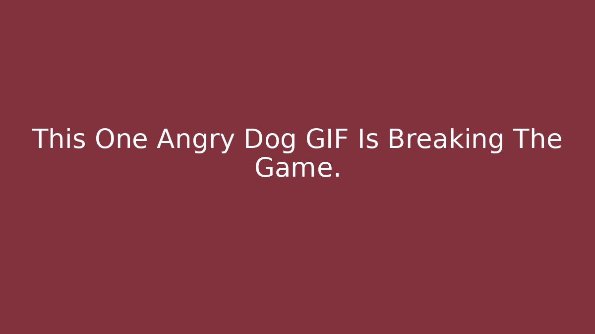 This One Angry Dog GIF Is Breaking The Game.