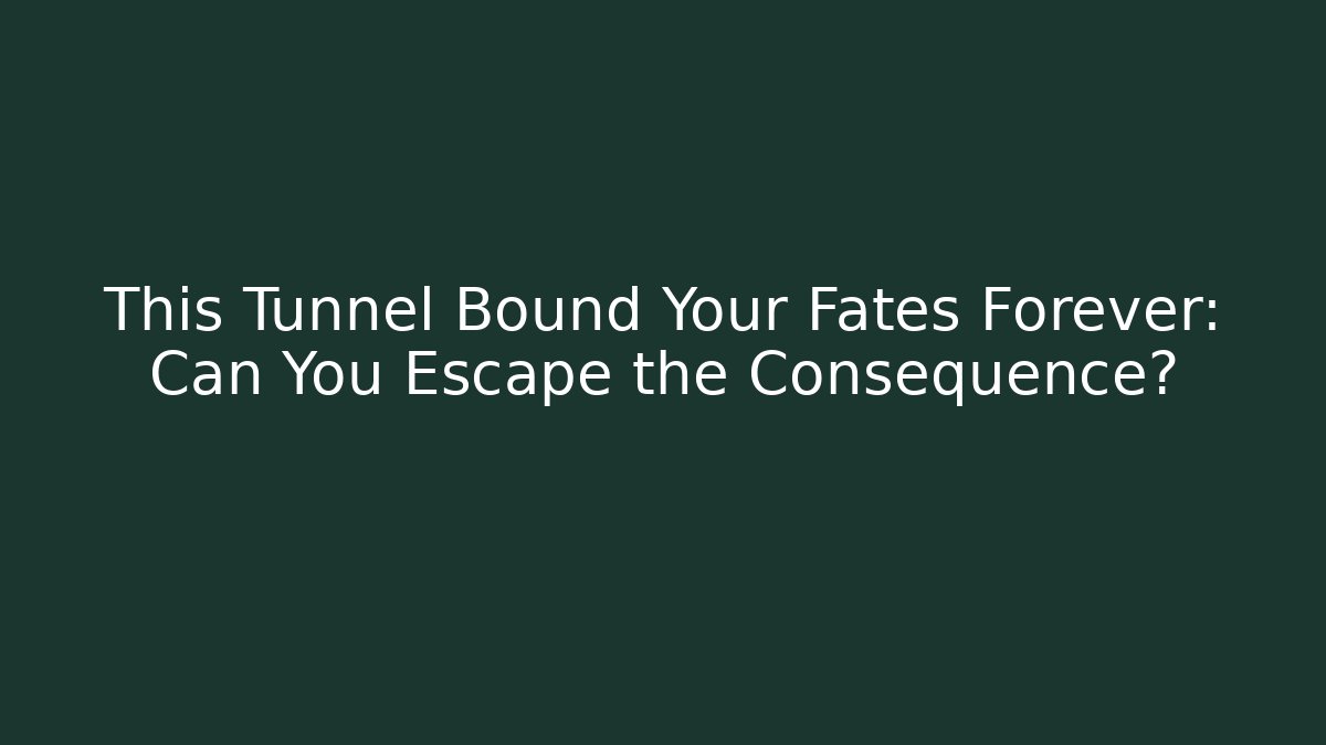 This Tunnel Bound Your Fates Forever: Can You Escape the Consequence?