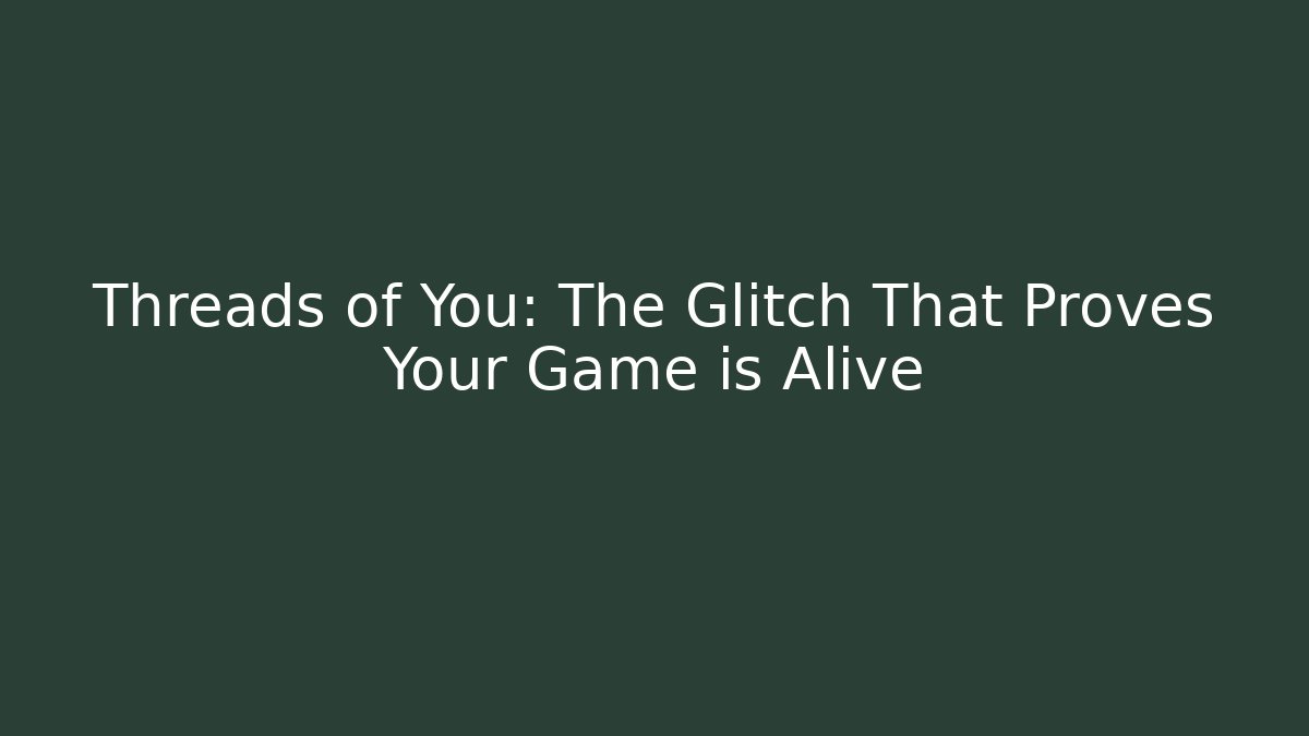 Threads of You: The Glitch That Proves Your Game is Alive