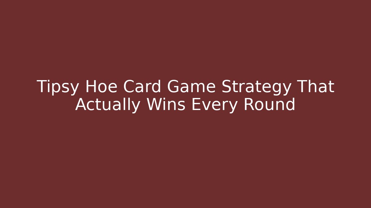 Tipsy Hoe Card Game Strategy That Actually Wins Every Round