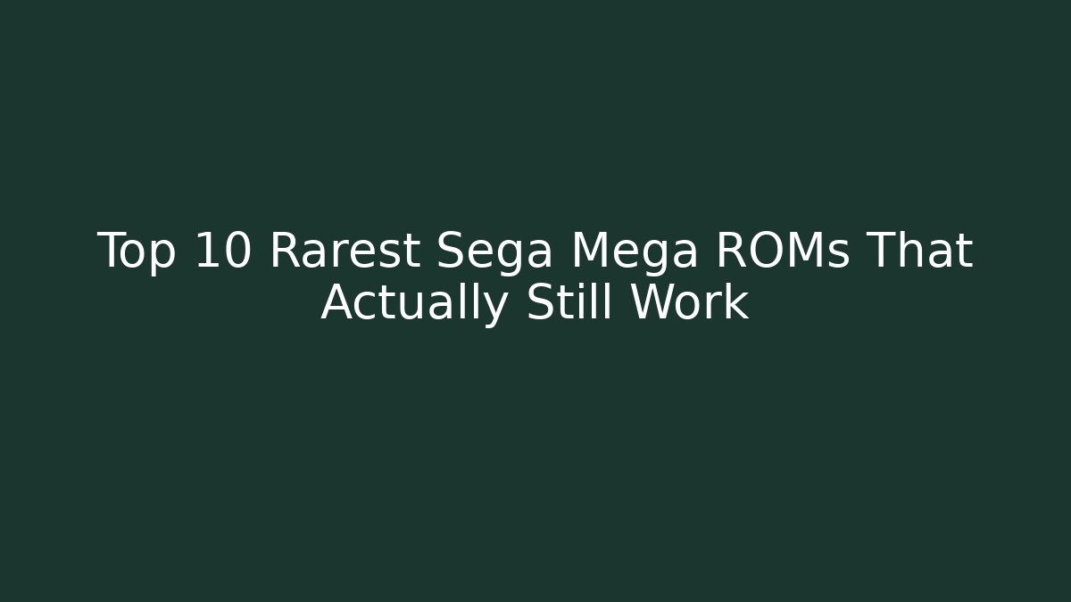 Top 10 Rarest Sega Mega ROMs That Actually Still Work