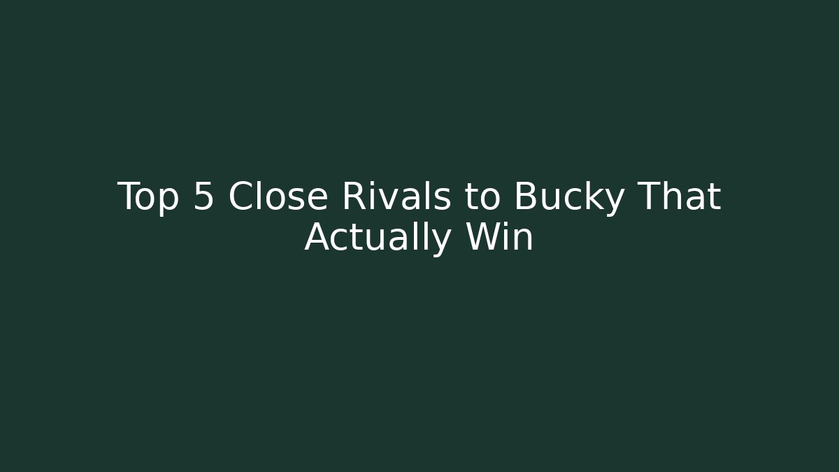 Top 5 Close Rivals to Bucky That Actually Win