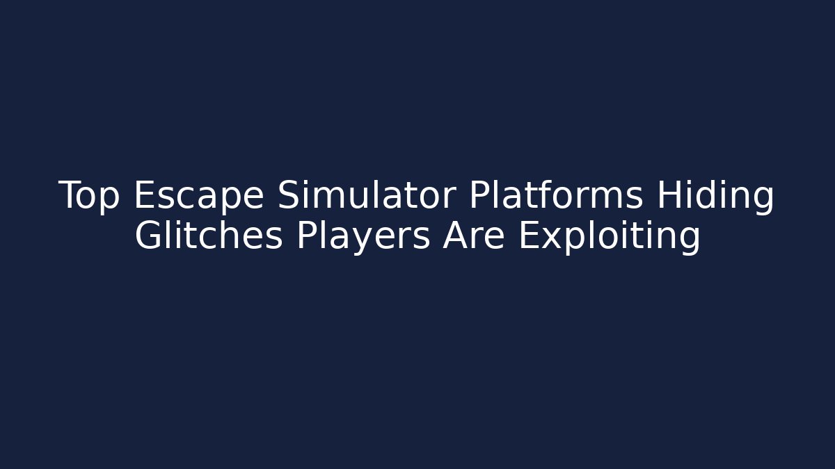 Top Escape Simulator Platforms Hiding Glitches Players Are Exploiting