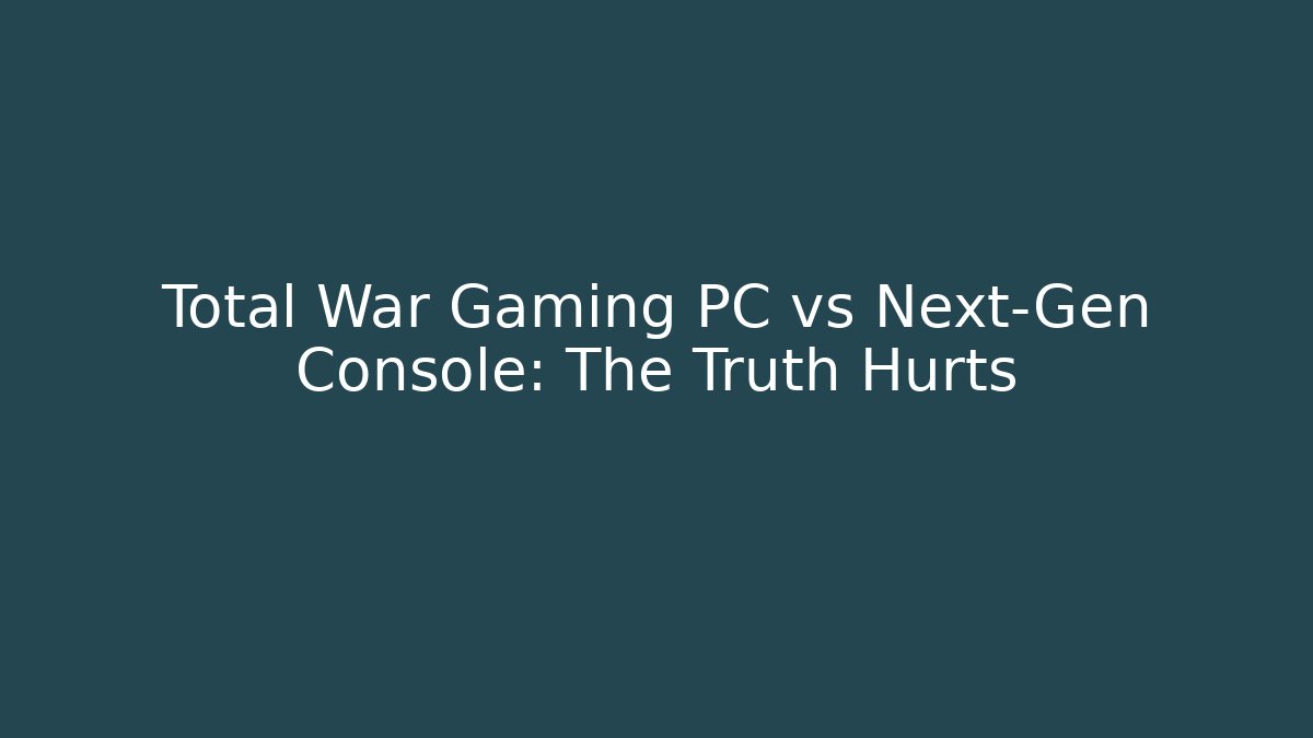 Total War Gaming PC vs Next-Gen Console: The Truth Hurts