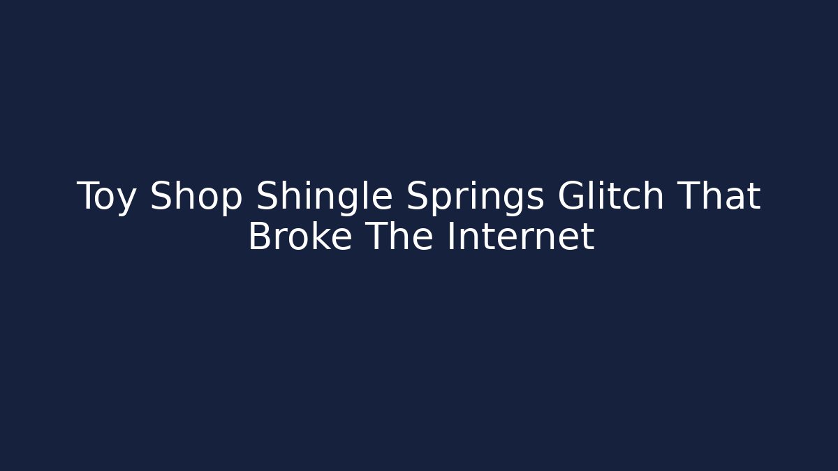 Toy Shop Shingle Springs Glitch That Broke The Internet