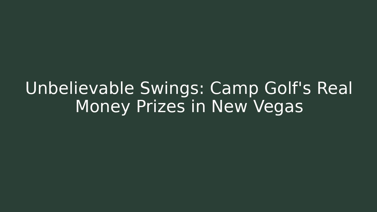 Unbelievable Swings: Camp Golf’s Real Money Prizes in New Vegas