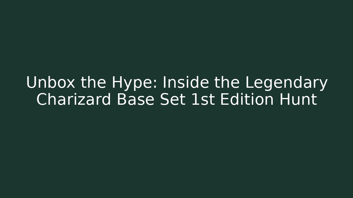 Unbox the Hype: Inside the Legendary Charizard Base Set 1st Edition Hunt