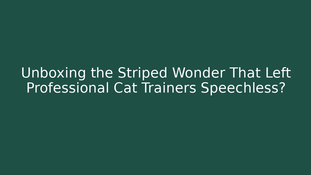 Unboxing the Striped Wonder That Left Professional Cat Trainers Speechless?