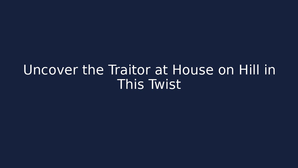 Uncover the Traitor at House on Hill in This Twist