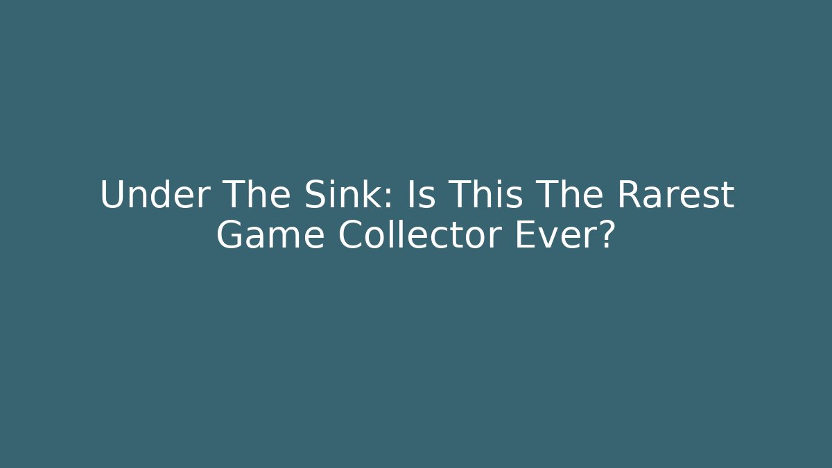 Under The Sink: Is This The Rarest Game Collector Ever?