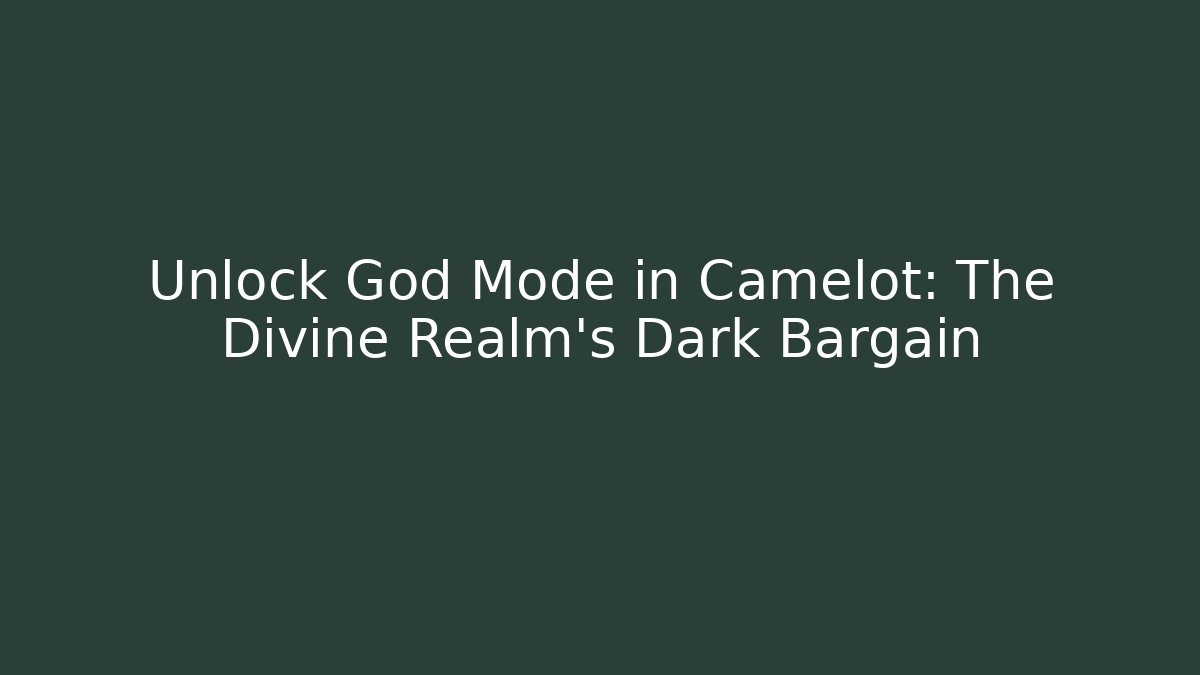 Unlock God Mode in Camelot: The Divine Realm's Dark Bargain