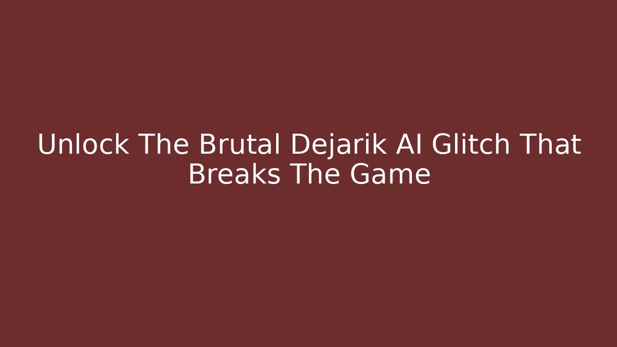 Unlock The Brutal Dejarik AI Glitch That Breaks The Game