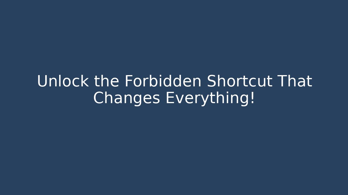 Unlock the Forbidden Shortcut That Changes Everything! - Boomer Naturals