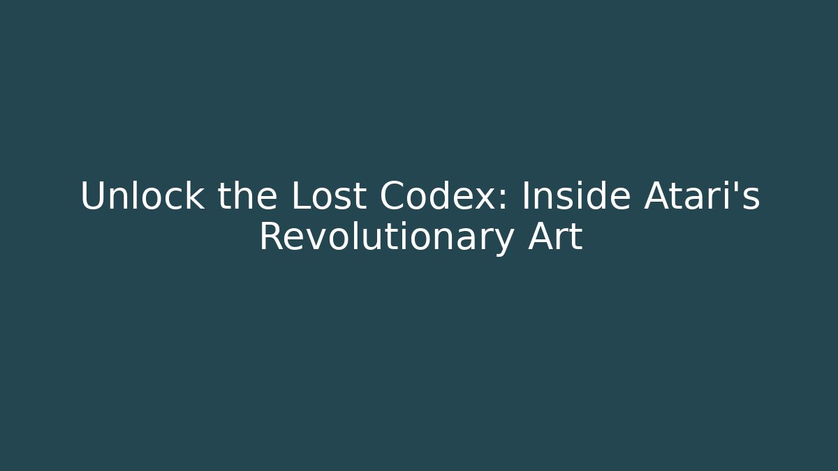 Unlock the Lost Codex: Inside Atari’s Revolutionary Art