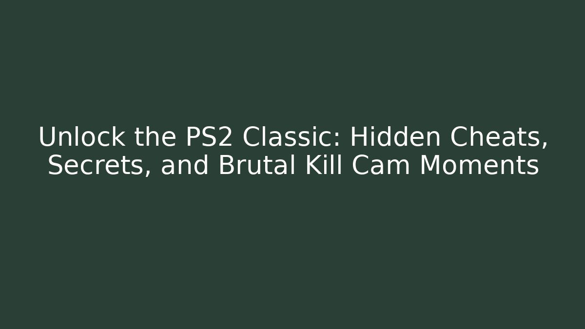 Unlock the PS2 Classic: Hidden Cheats, Secrets, and Brutal Kill Cam Moments
