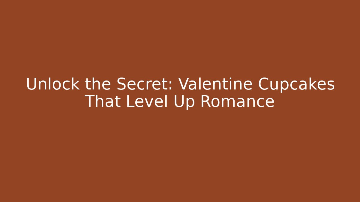 Unlock the Secret: Valentine Cupcakes That Level Up Romance