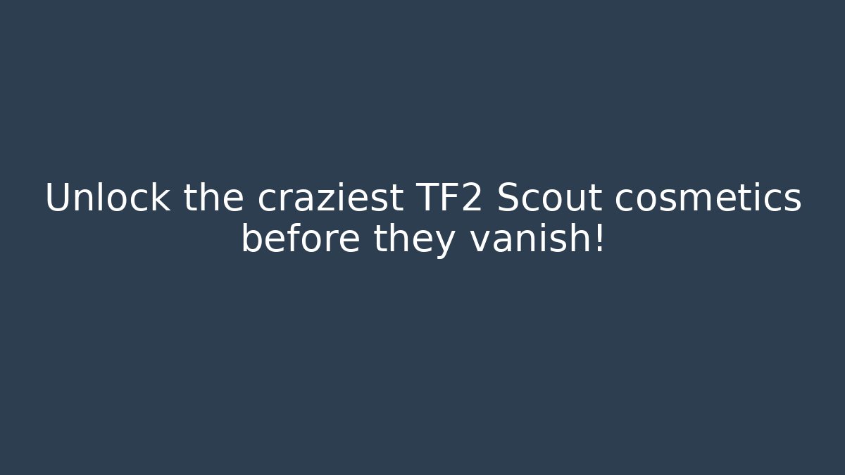 Unlock the craziest TF2 Scout cosmetics before they vanish!