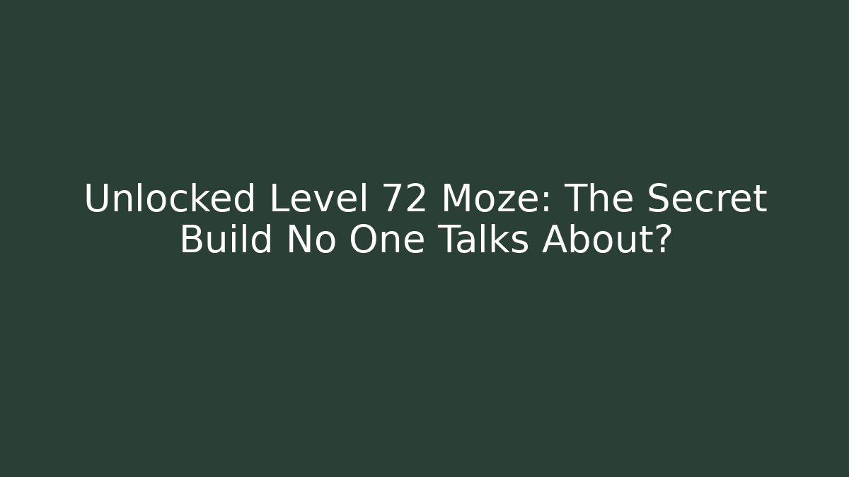 Unlocked Level 72 Moze: The Secret Build No One Talks About?