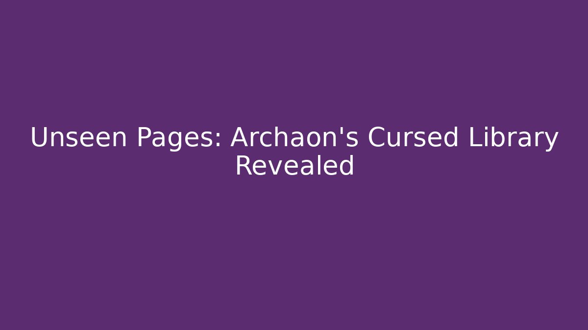 Unseen Pages: Archaon's Cursed Library Revealed