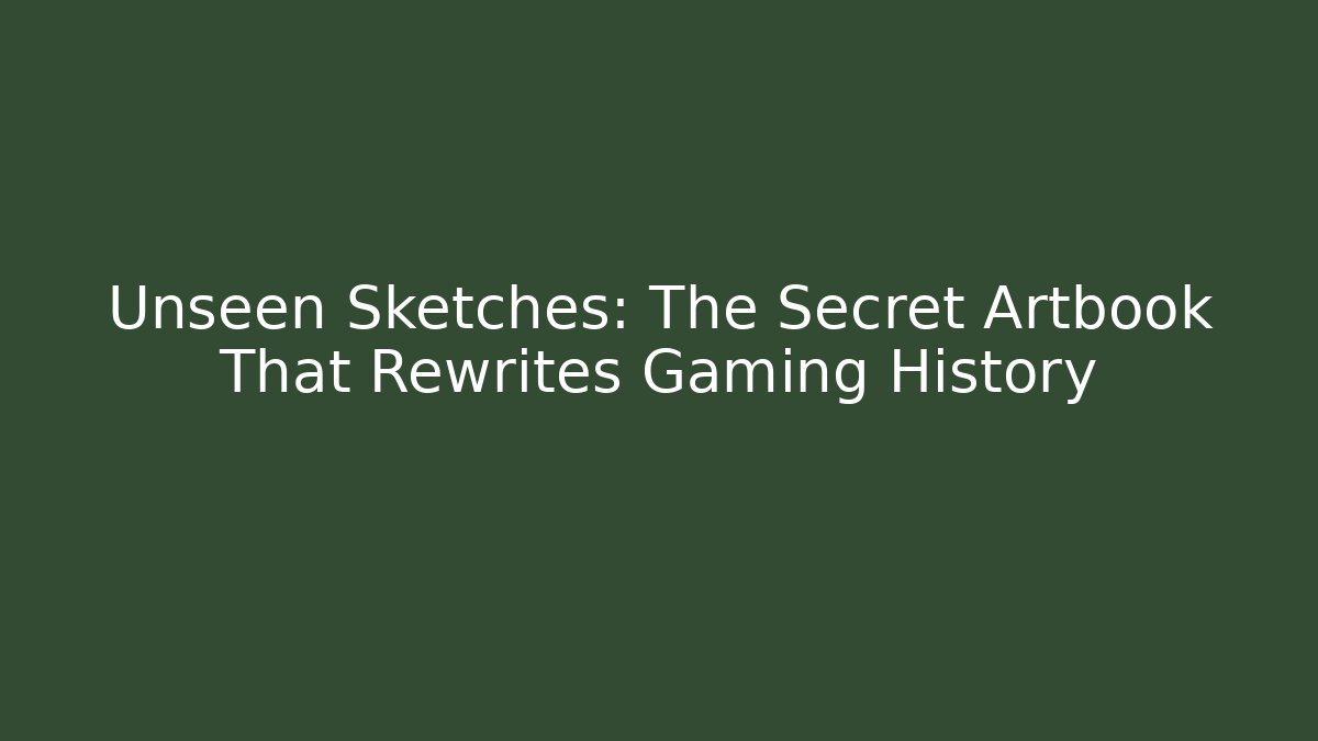 Unseen Sketches: The Secret Artbook That Rewrites Gaming History