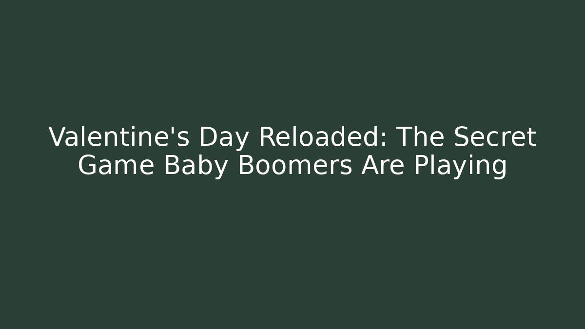 Valentine's Day Reloaded: The Secret Game Baby Boomers Are Playing