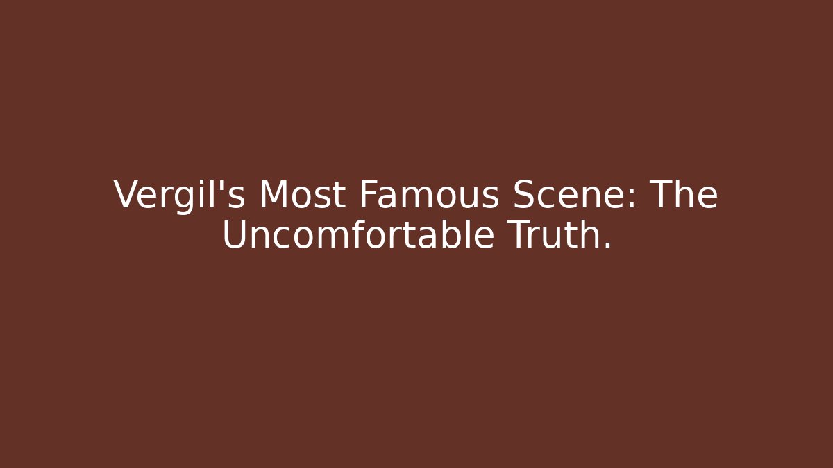 Vergil's Most Famous Scene: The Uncomfortable Truth.