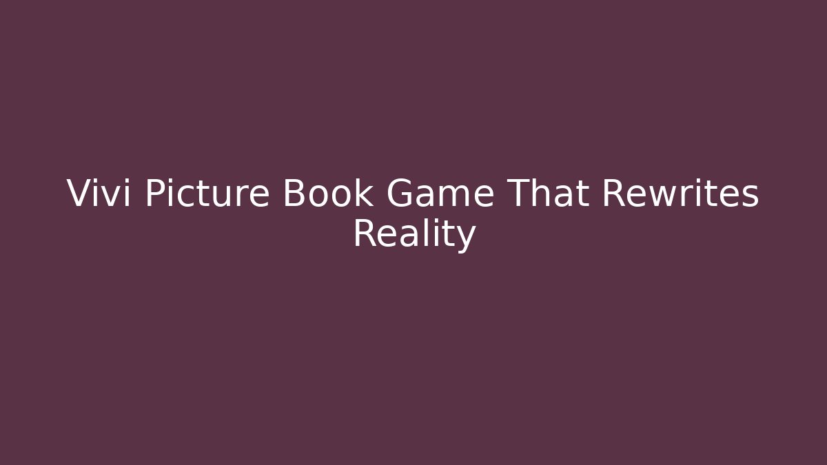 Vivi Picture Book Game That Rewrites Reality
