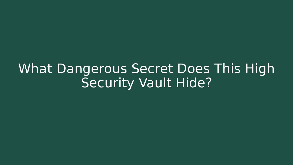 What Dangerous Secret Does This High Security Vault Hide? - Boomer Naturals