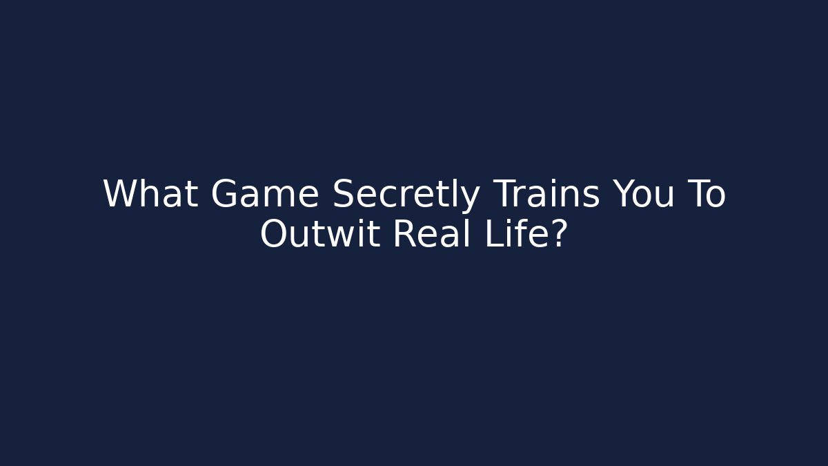 What Game Secretly Trains You To Outwit Real Life?