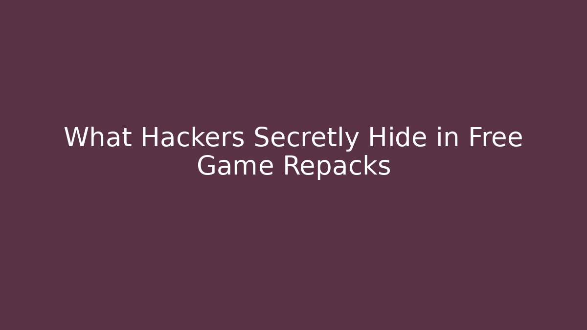 What Hackers Secretly Hide in Free Game Repacks