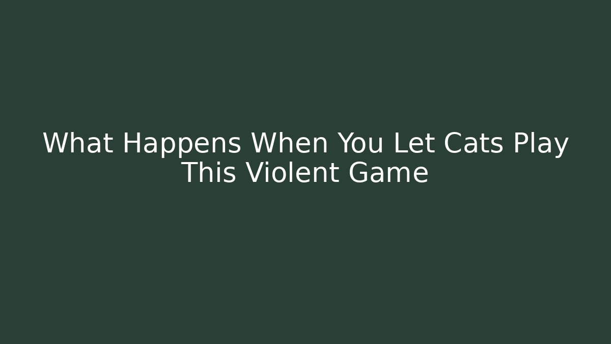 What Happens When You Let Cats Play This Violent Game